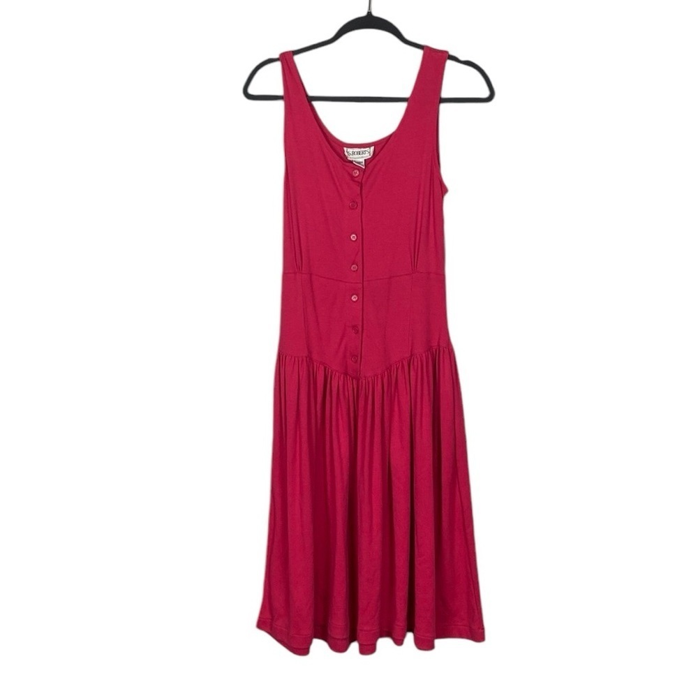 Vintage pink button front drop waist dress